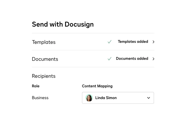 Interface DocuSign : tableau de bord principal avec suivi des enveloppes