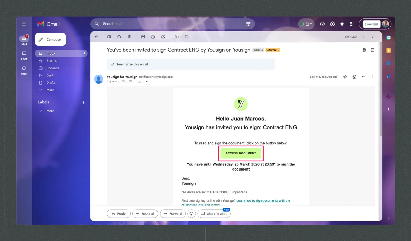 Interface de creation de template Yousign avec champs personnalises